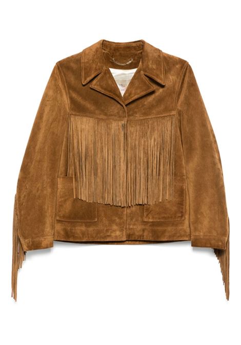 Brown fringed suede jacket Golden goose - women